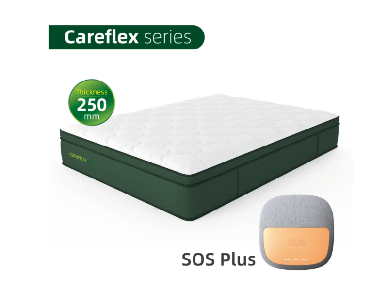 Nệm theo dõi giấc ngủ Careflex dày 250mm có nút gọi khẩn cấp kích hoạt bằng giọng nói SOS Plus