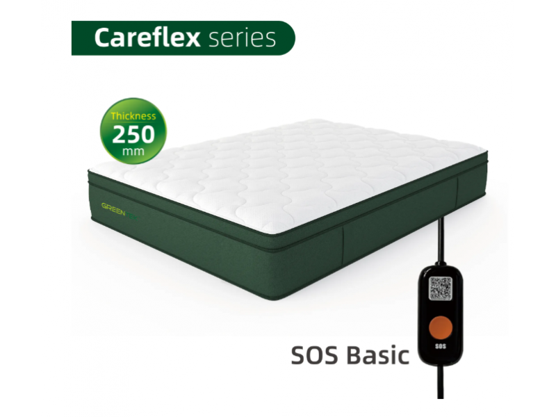 Nệm theo dõi giấc ngủ Careflex dày 250mm có nút gọi khẩn cấp (SOS cơ bản)