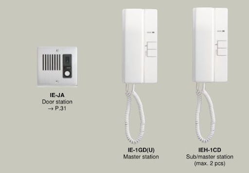 Bộ sản phẩm điện thoại  IE-1GD, chuông cửa và điện thoại phụ mở rộng 