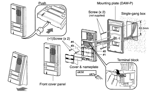 Cách lắp đặt nút chuông DA-2DS